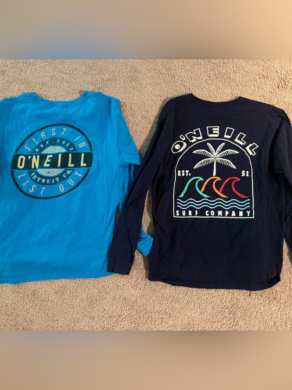 O'Neill Long-Sleeve Surf Graphic Tees - Navy & Bright Blue